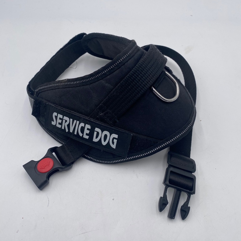 SERVICE DOG Unbranded Tactical Vest Harness Small Black Padded Reflective Safety